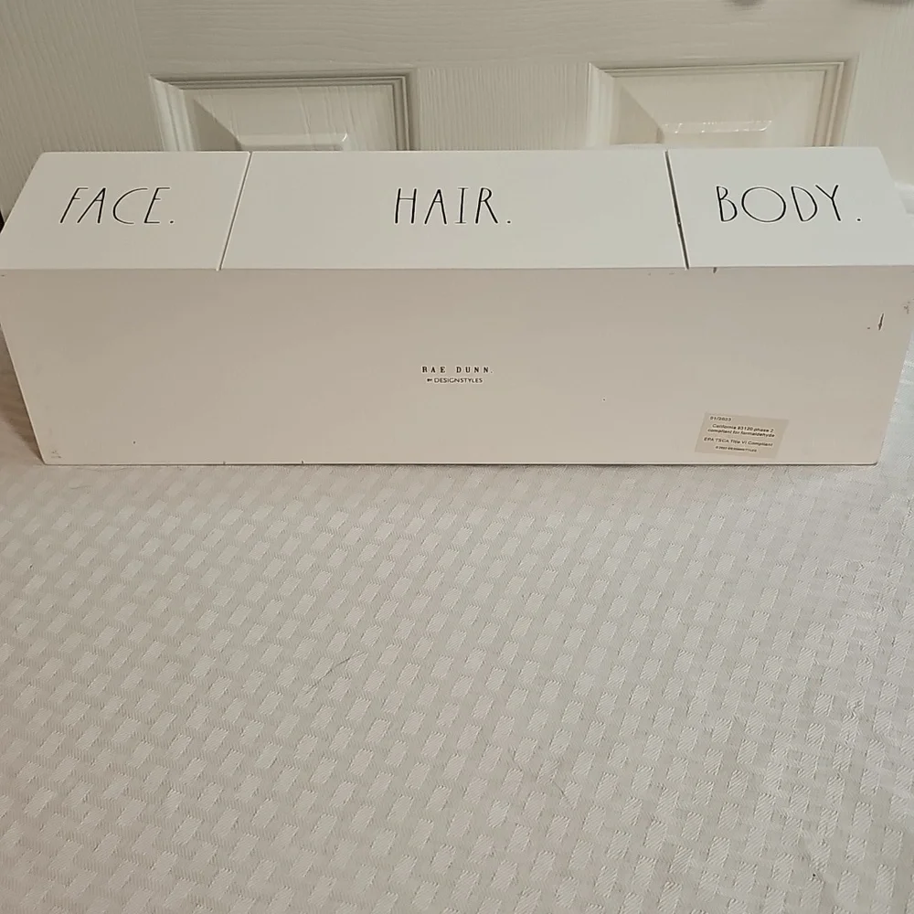 Rae Dunn White Organizer Box‎ 4 compartments (new)
